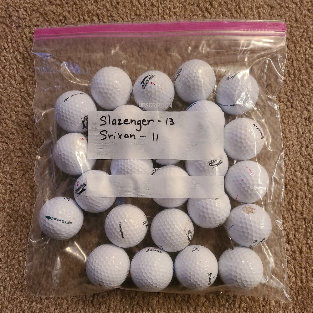 24 Slazenger And Srixon Golf Balls